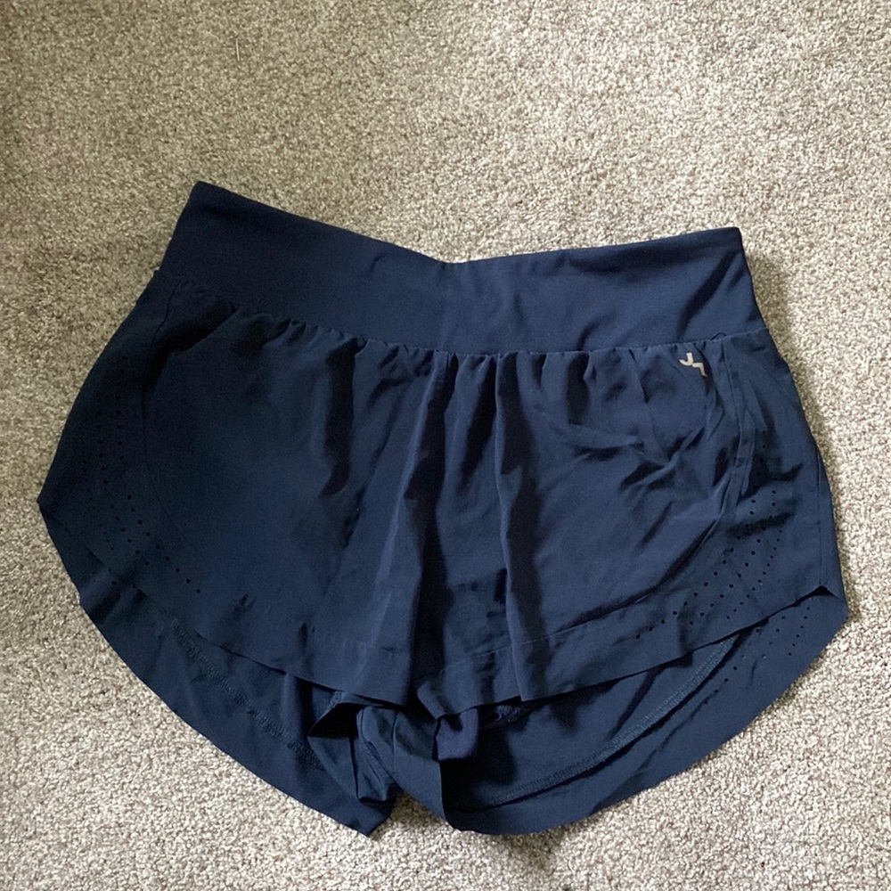 Navy high waist run shorts